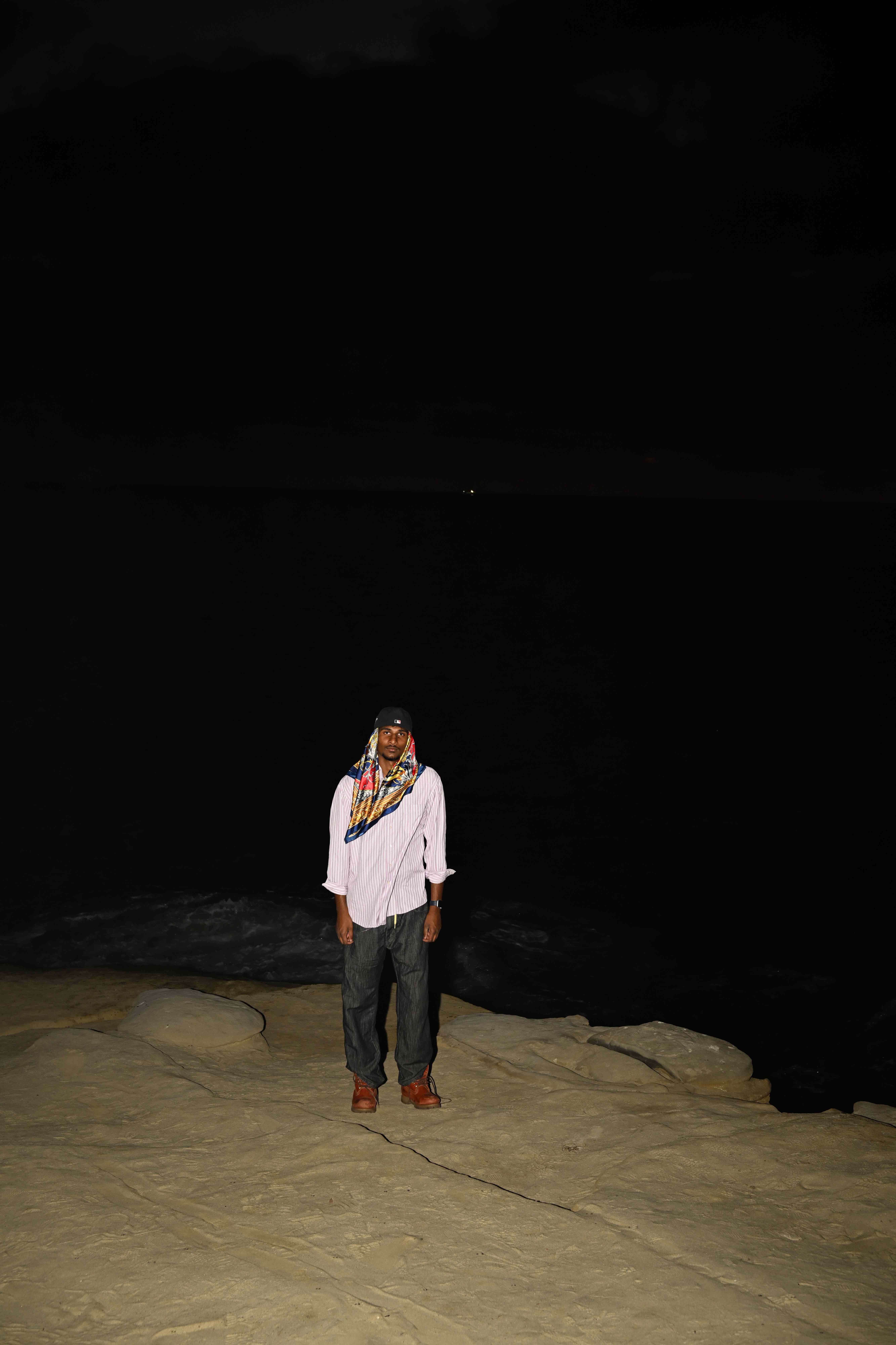 Nighttime Beach Portrait